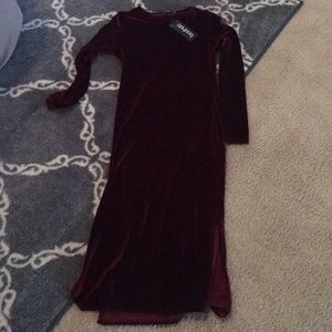 Velvet burgundy dress